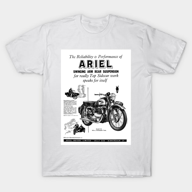 Vintage Ariel Motorbike Advert T-Shirt by Random Railways